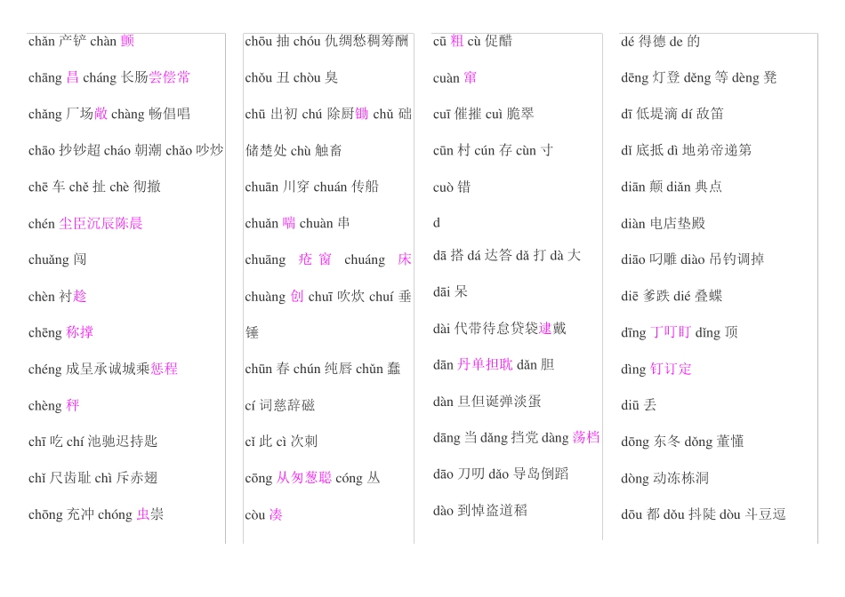 常用汉字2500字带拼音_第2页