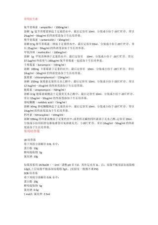 常用细菌培养基配方