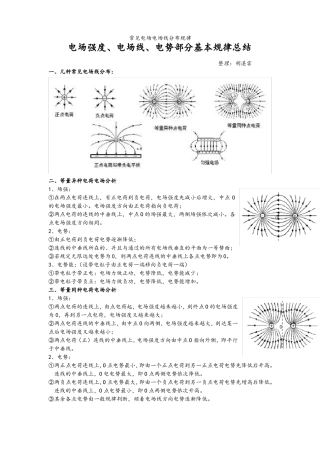 常见的电场电场线分布规律