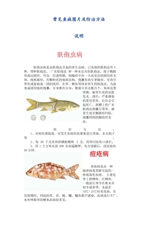 常见鱼病图片及防治方法