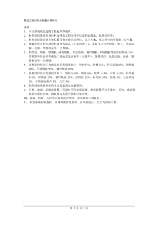 幕墙工程材料计算规则