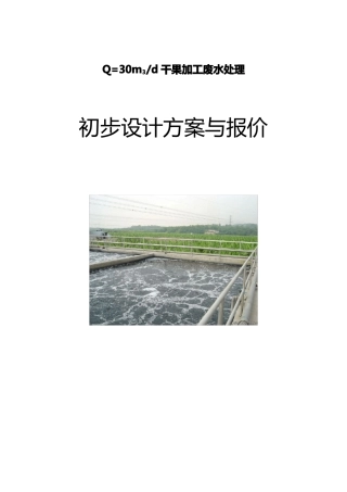 干果加工废水处理设计方案