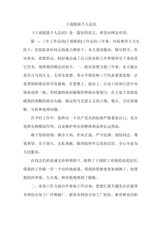 干部提拔个人总结
