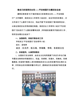 平安校园行主题活动总结