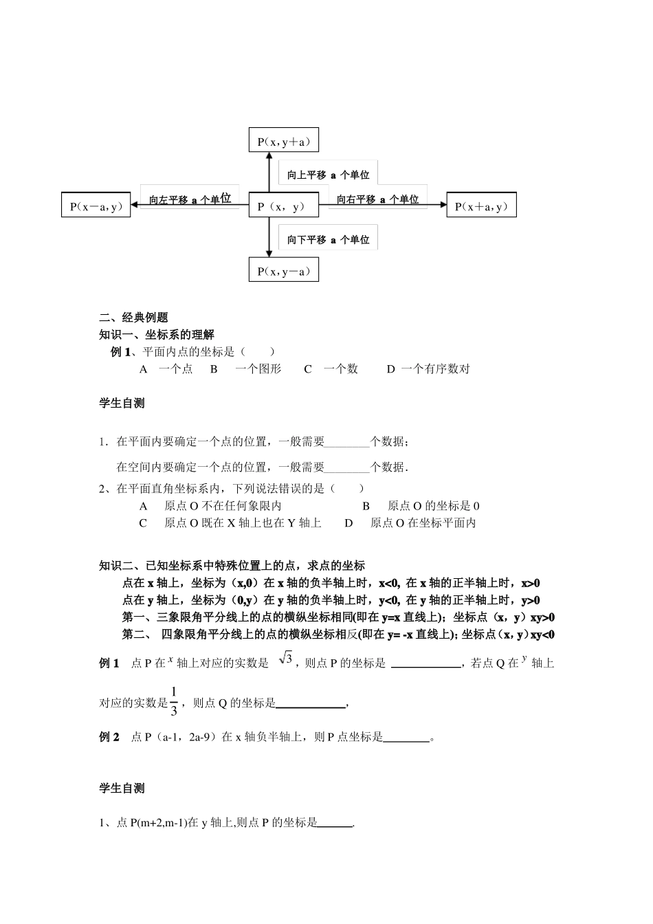 平面直角坐标系基础知识总结与考题题型_第2页