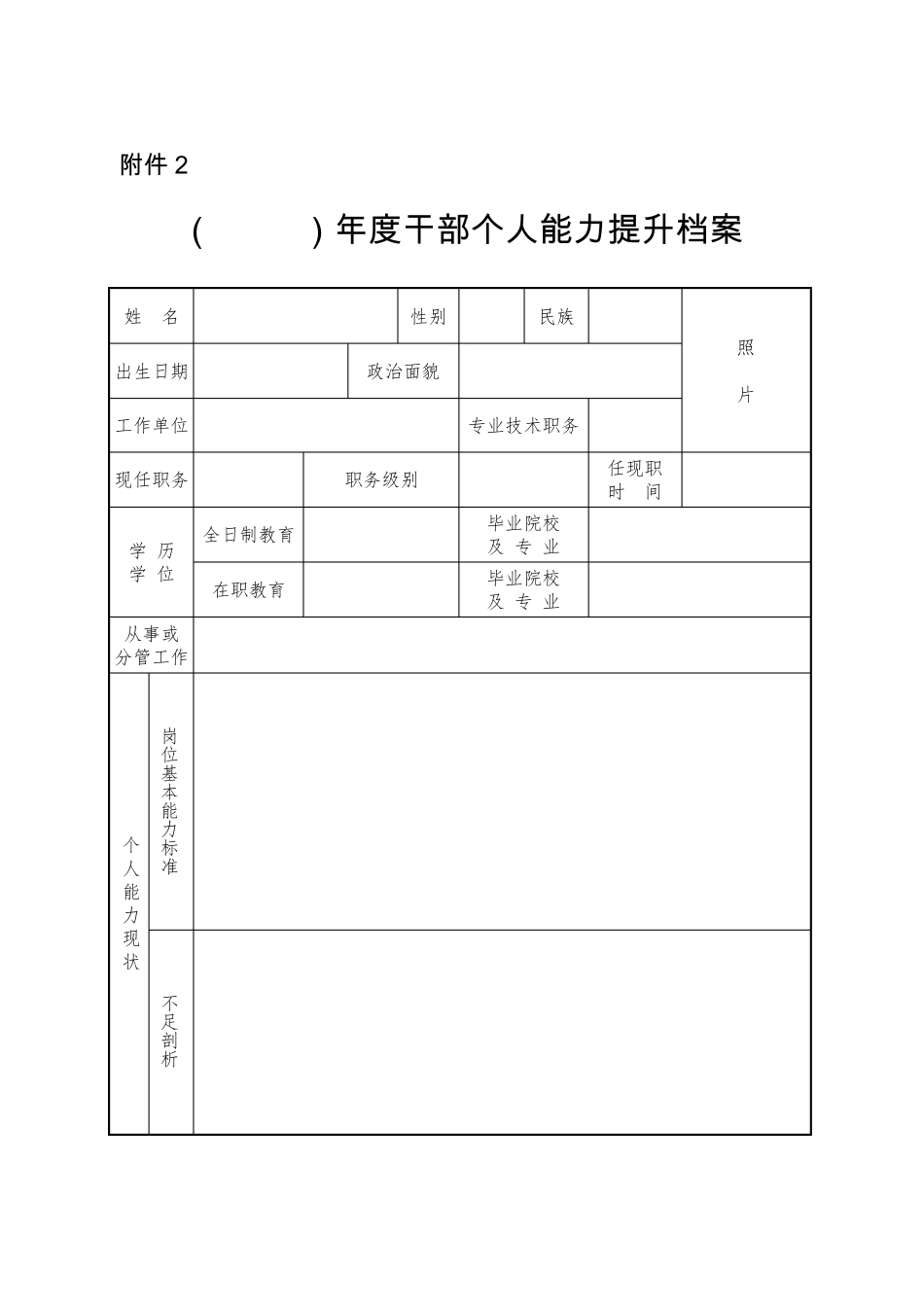 年干部专业能力提升计划表_第2页