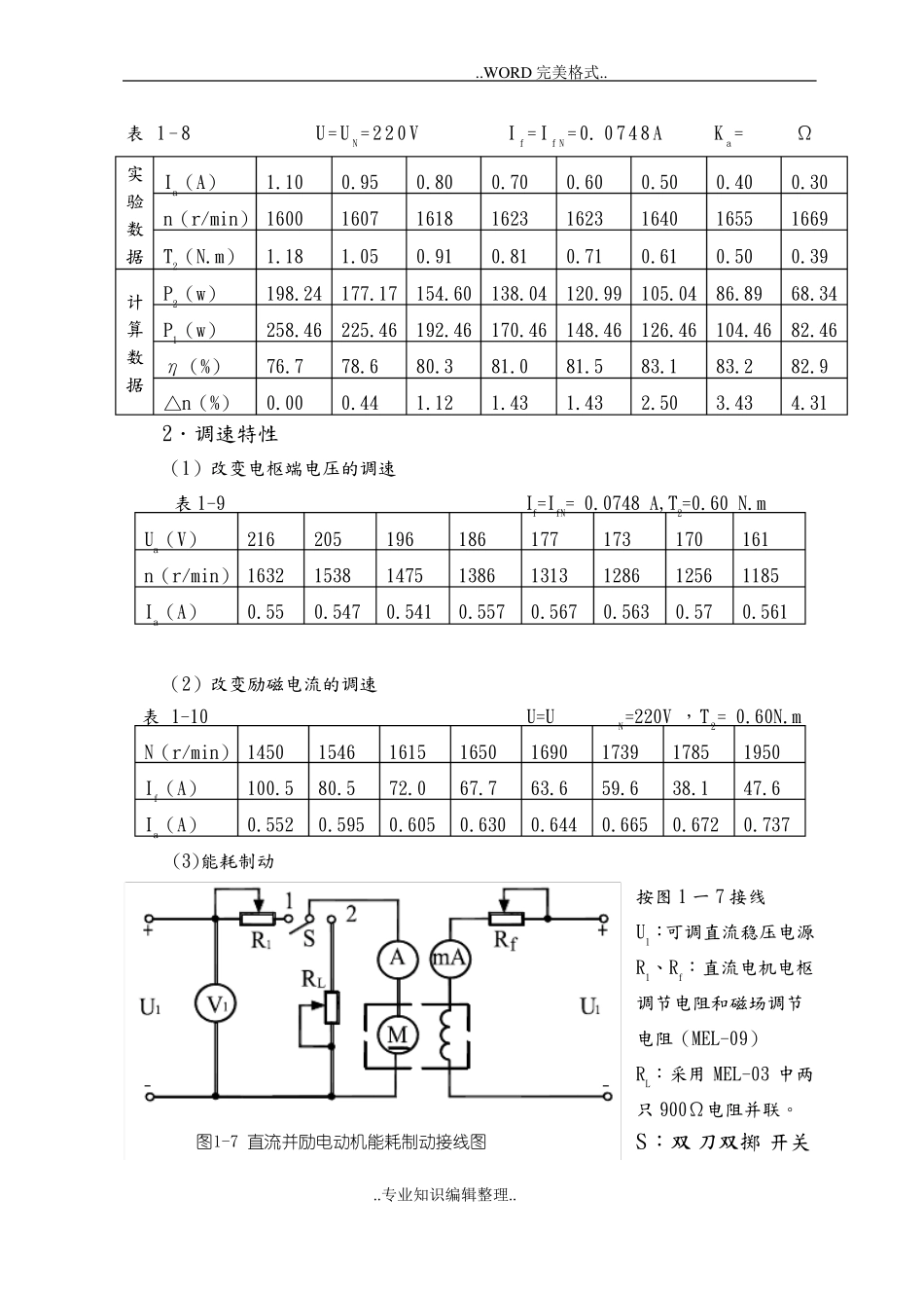 并励直流电机试验报告_第3页