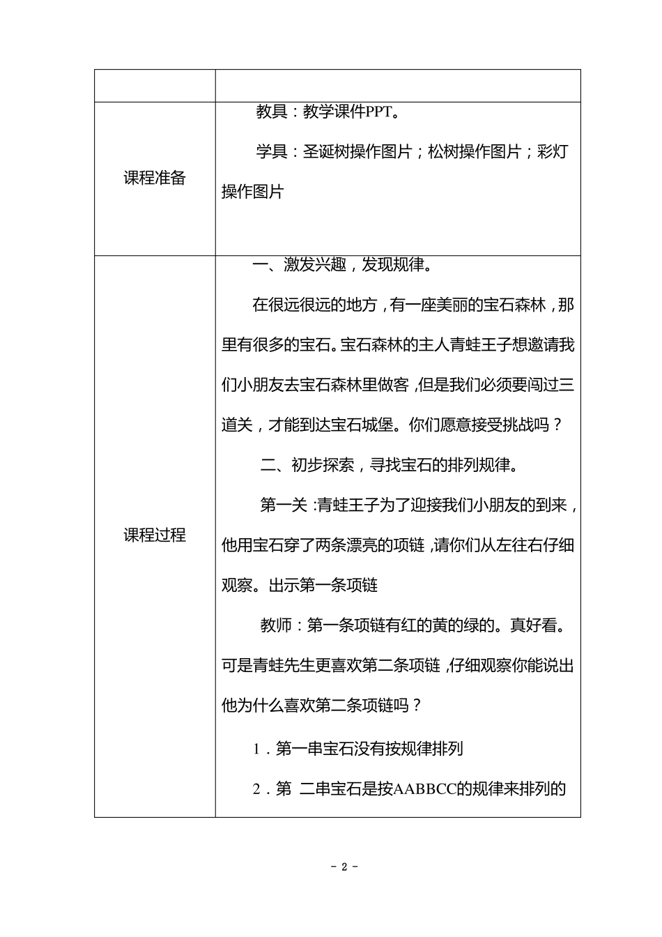 幼儿园优质课大班数学宝石森林教学设计_第2页