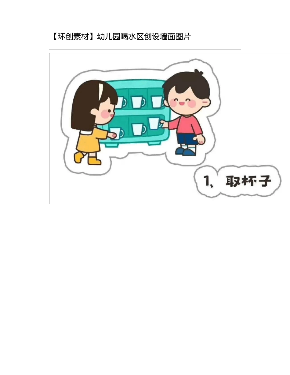幼儿园喝水区创设墙面图片_第1页