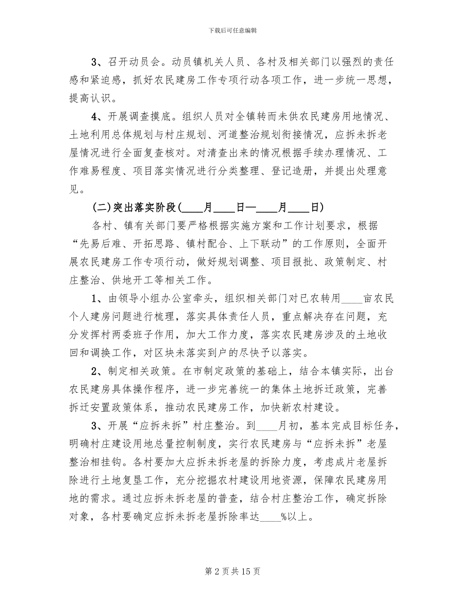 农民建房专项行动方案(4篇)_第2页