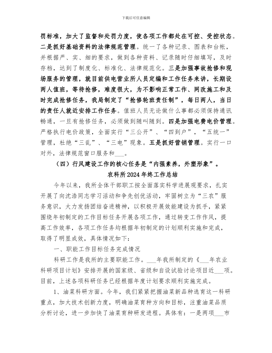 农电局2024行风建设总结_第3页