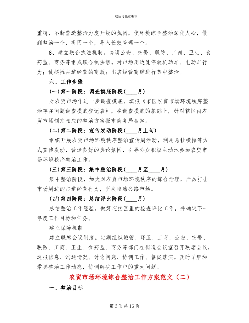 农贸市场环境综合整治工作方案范文_第3页