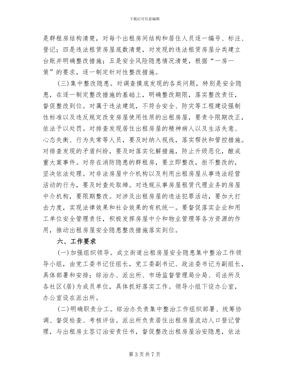 出租房屋安全隐患集中整治方案范文_第3页