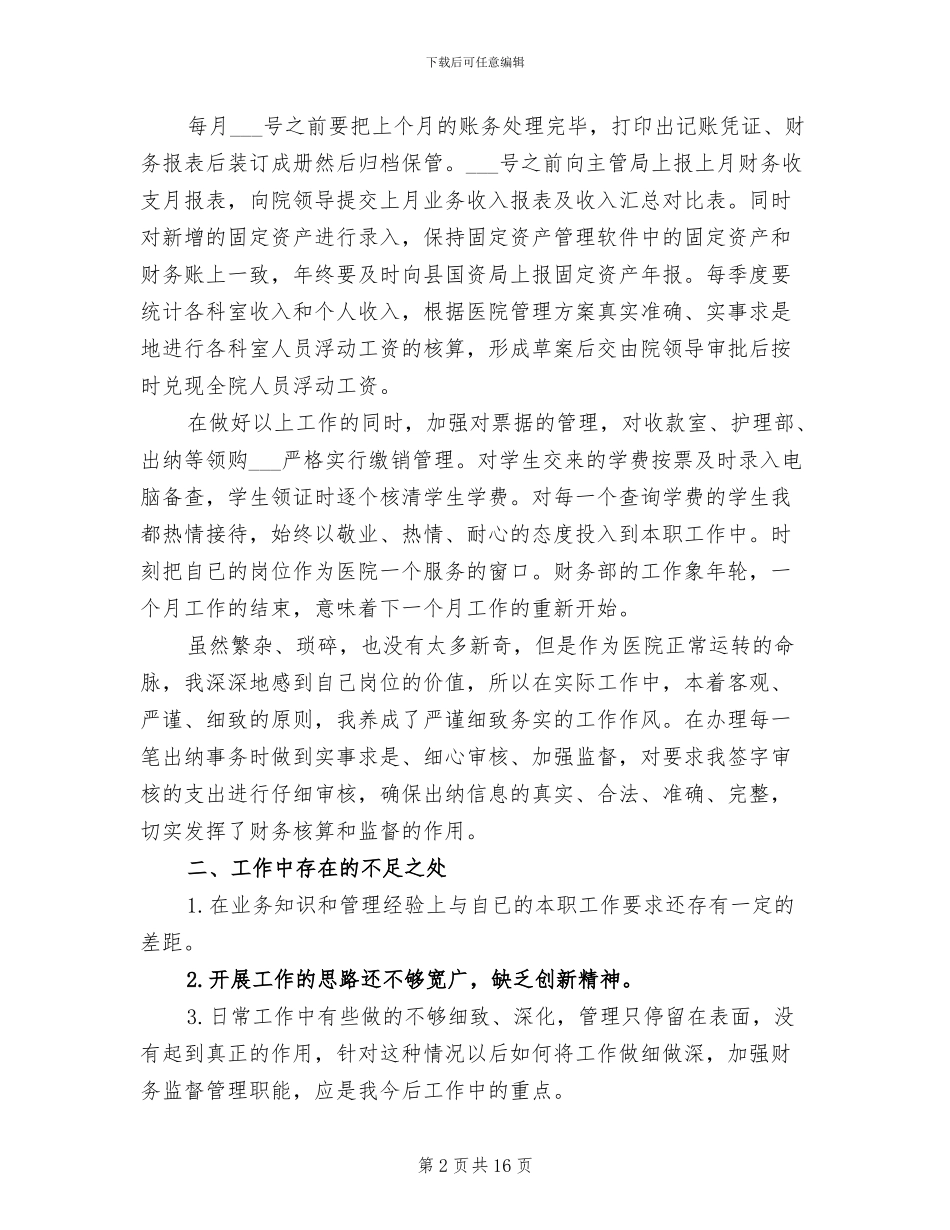 出纳年终个人工作总结2024_第2页