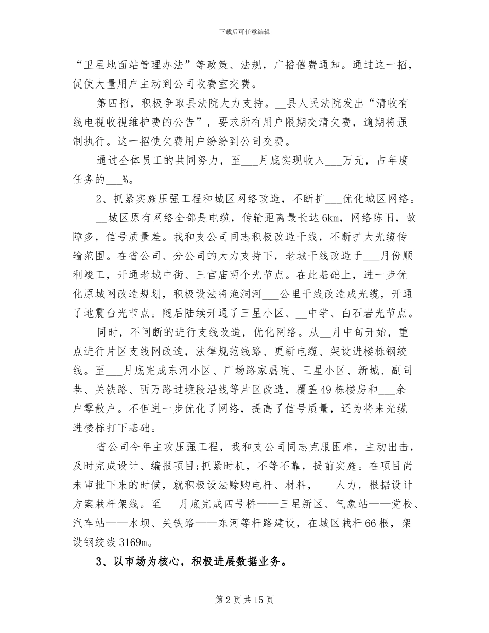 分公司经理2024年工作总结_第2页