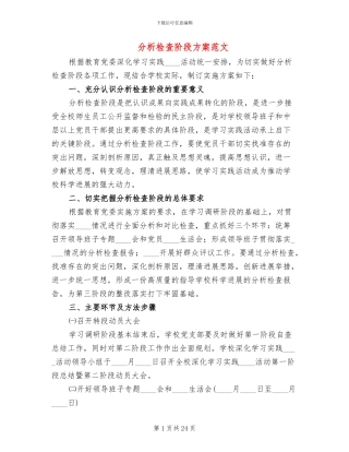 分析检查阶段方案范文(6篇)