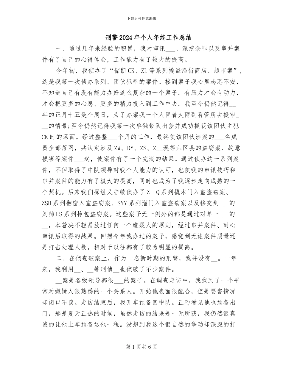 刑警2024年个人年终工作总结_第1页