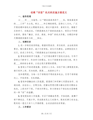 创建“四型”机关的实施方案范文(2篇)
