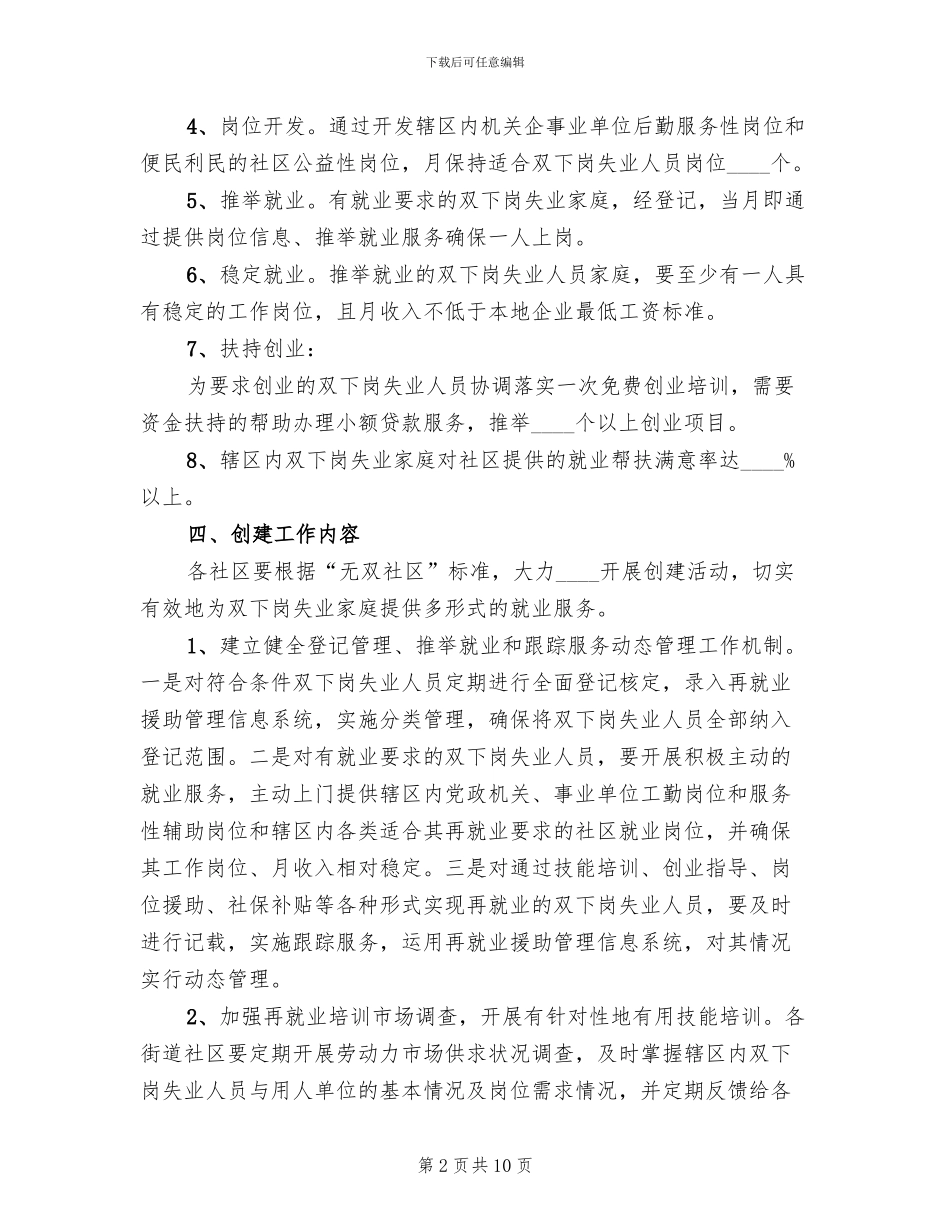 创建“无双社区”活动的实施方案范文_第2页