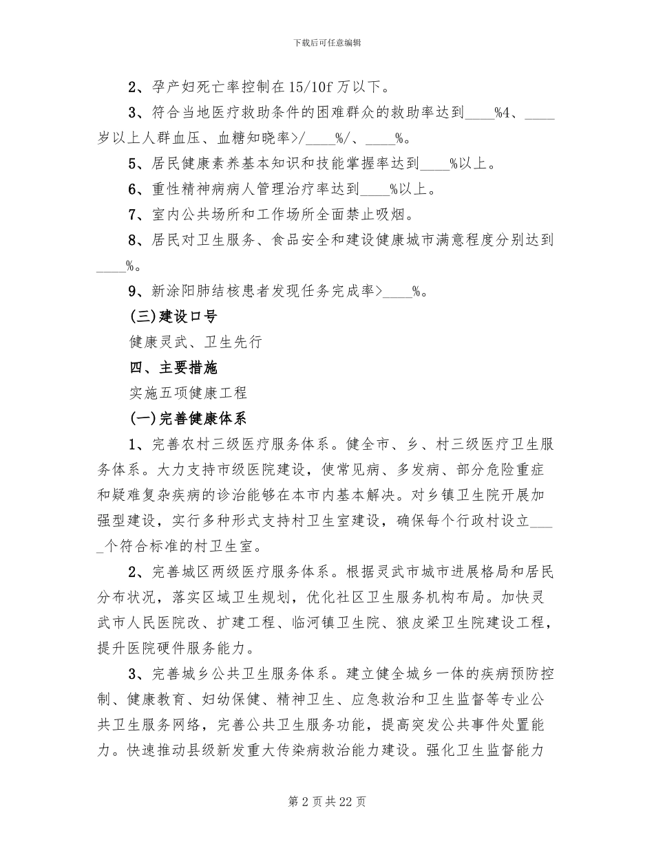 创建健康城市实施方案_第2页