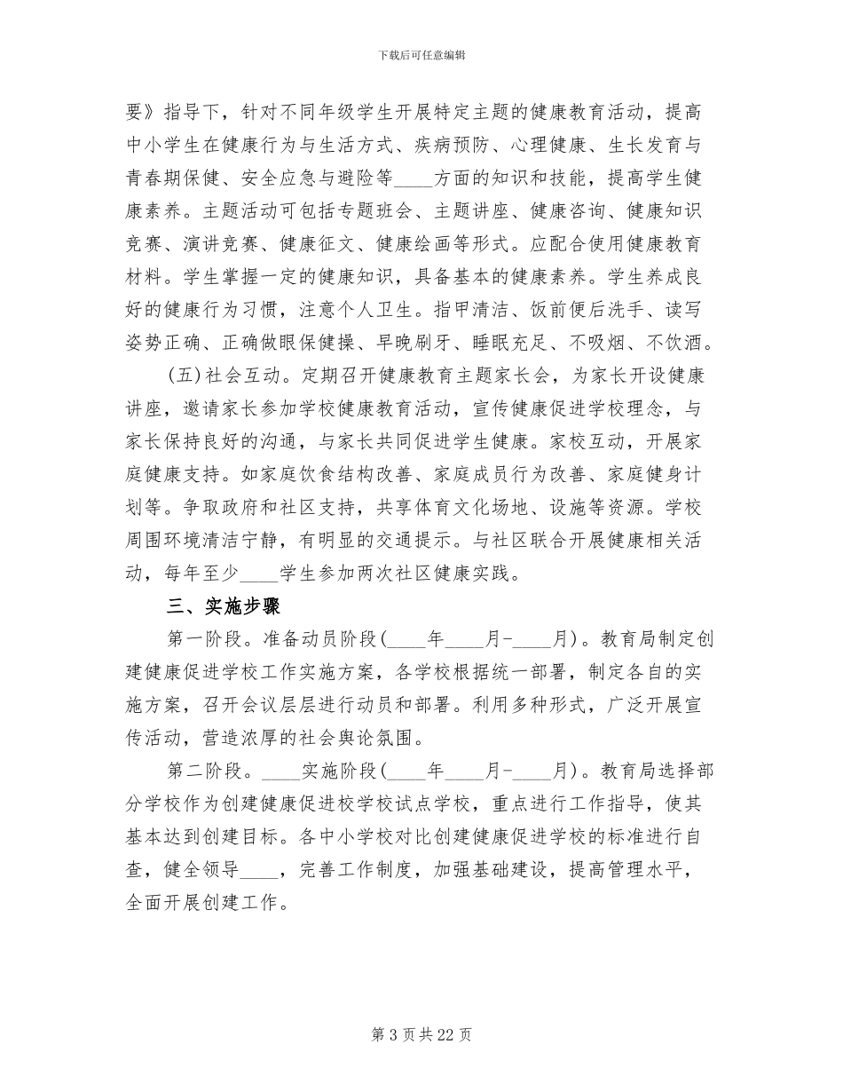 创建健康校园实施方案_第3页