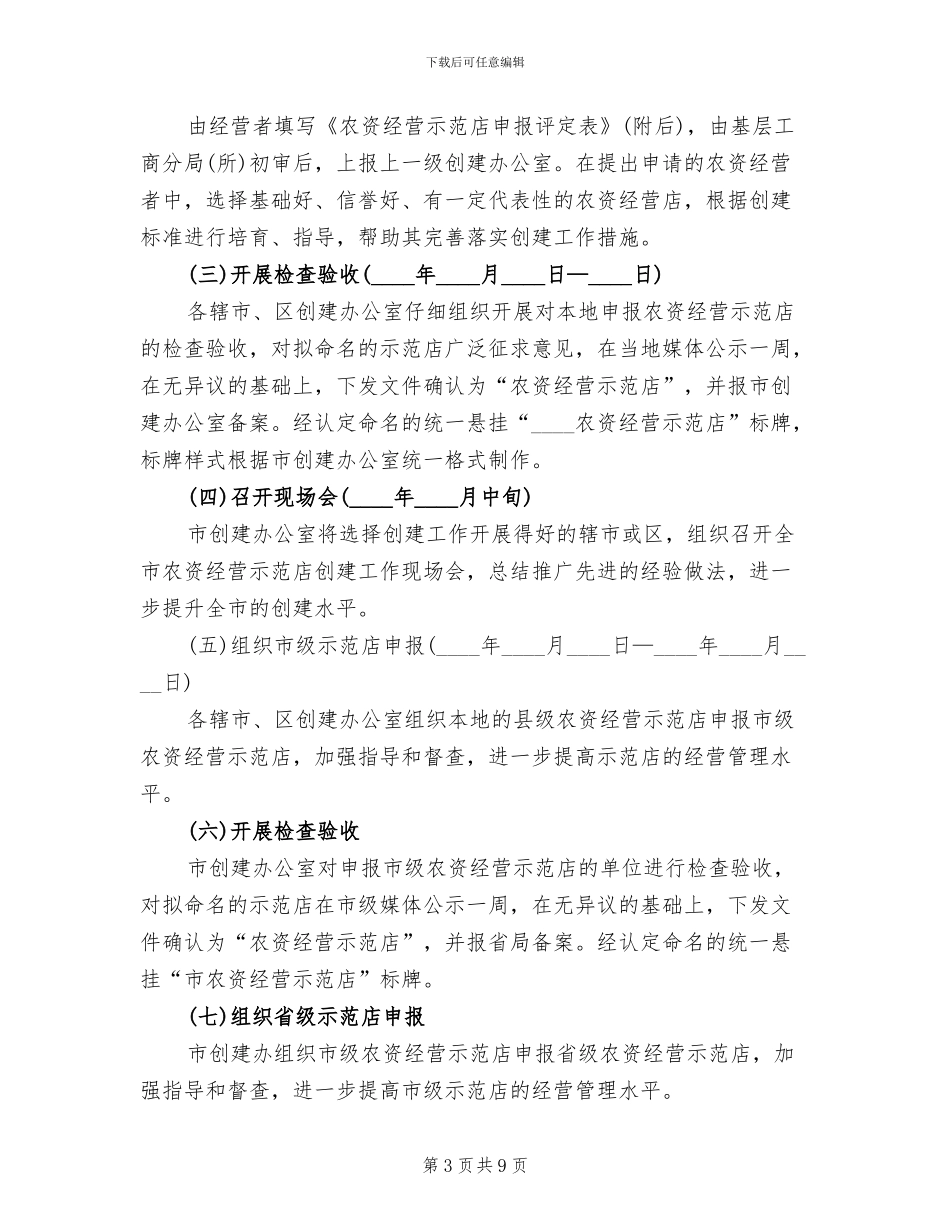 创建农资经营示范店实施方案范文_第3页