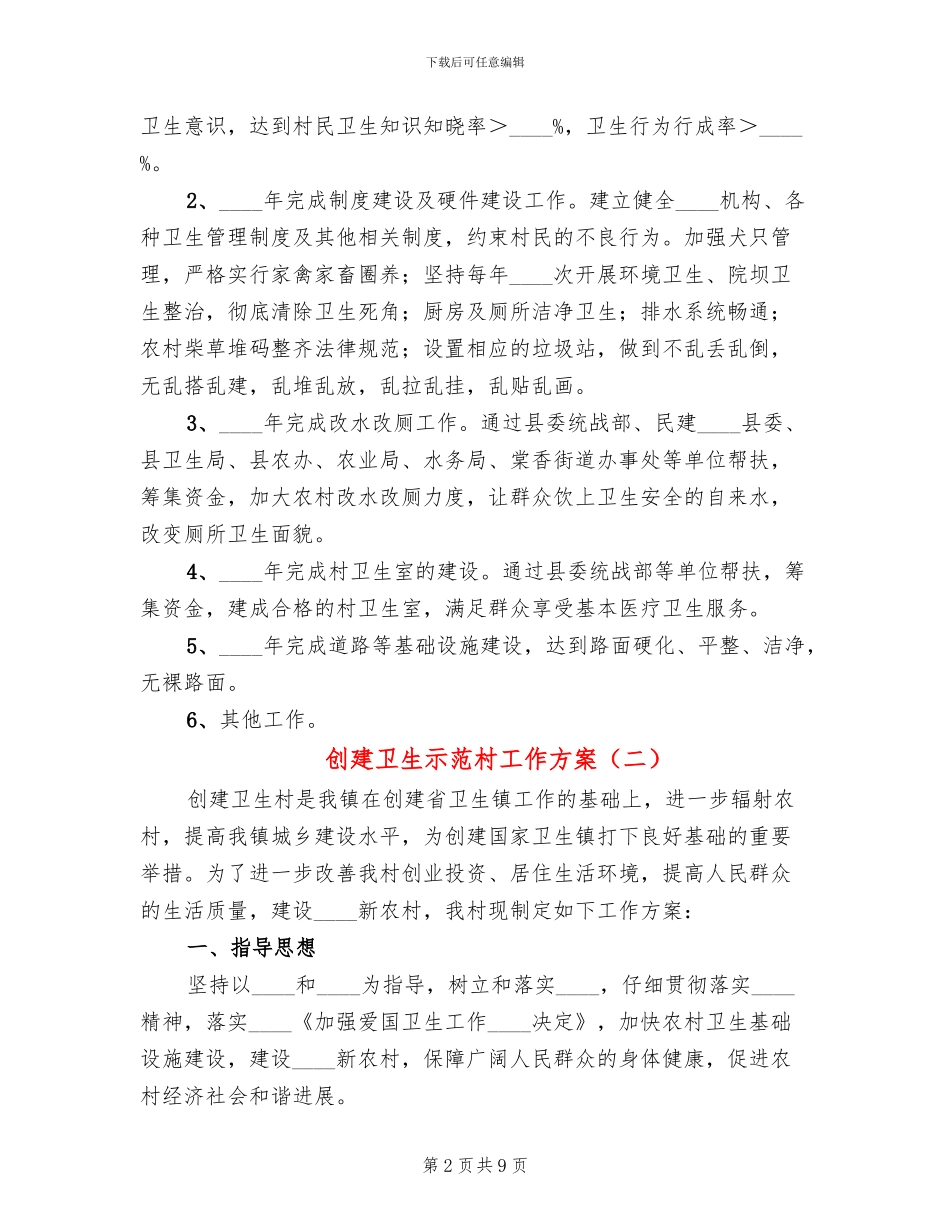 创建卫生示范村工作方案_第2页