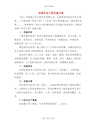 创建双优工程实施方案