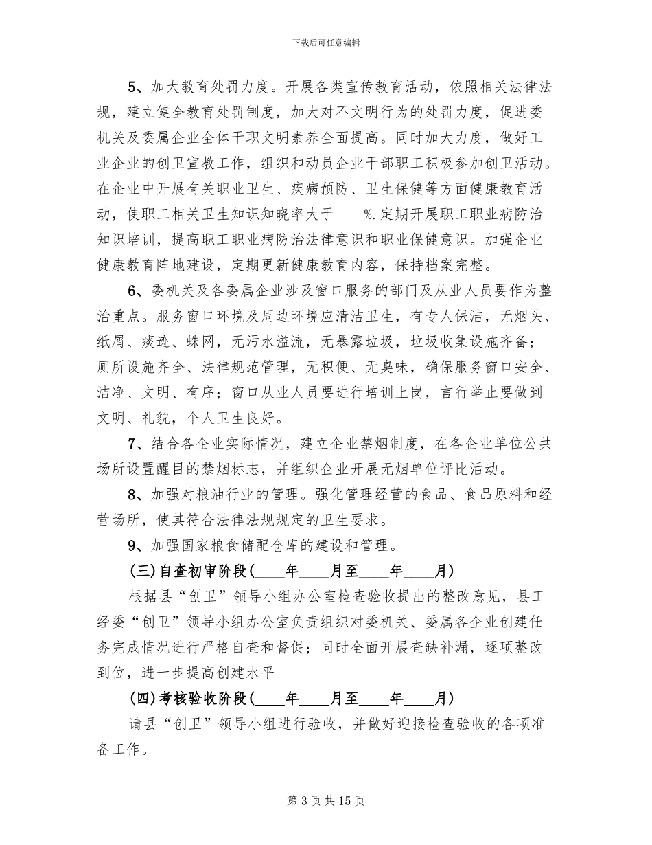 创建文明卫生城活动方案范文_第3页