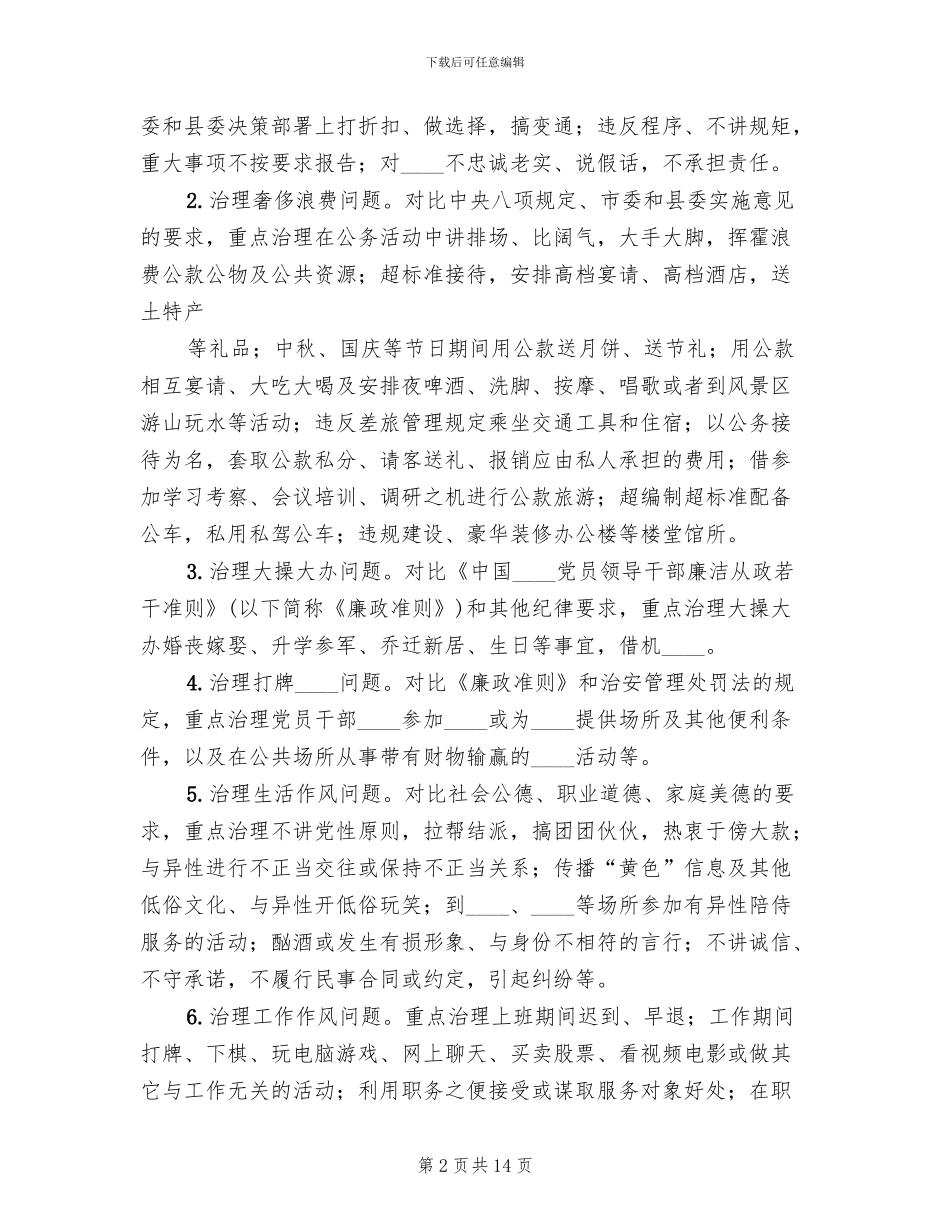 创建文明城市“正风肃纪”活动实施方案范本_第2页