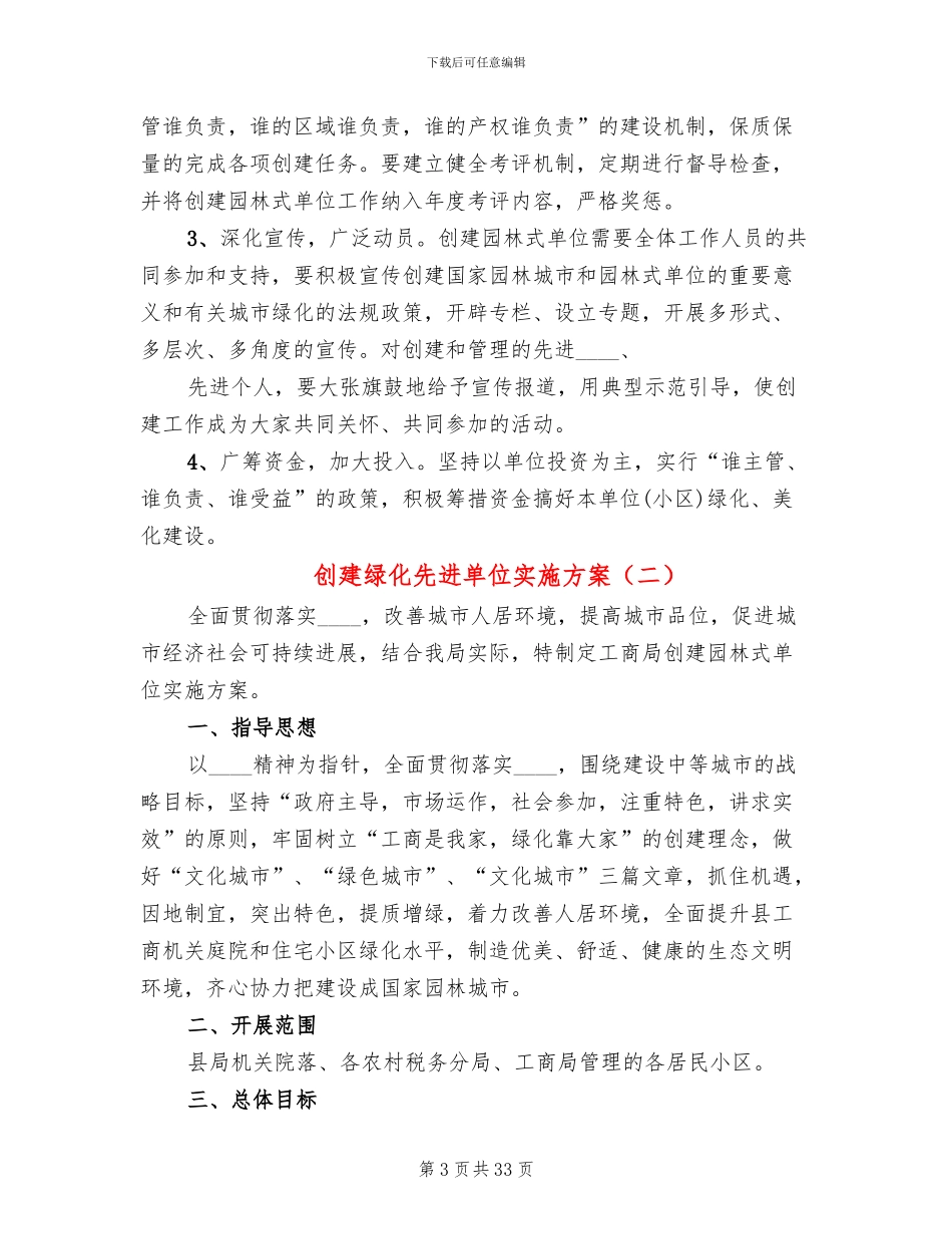 创建绿化先进单位实施方案_第3页