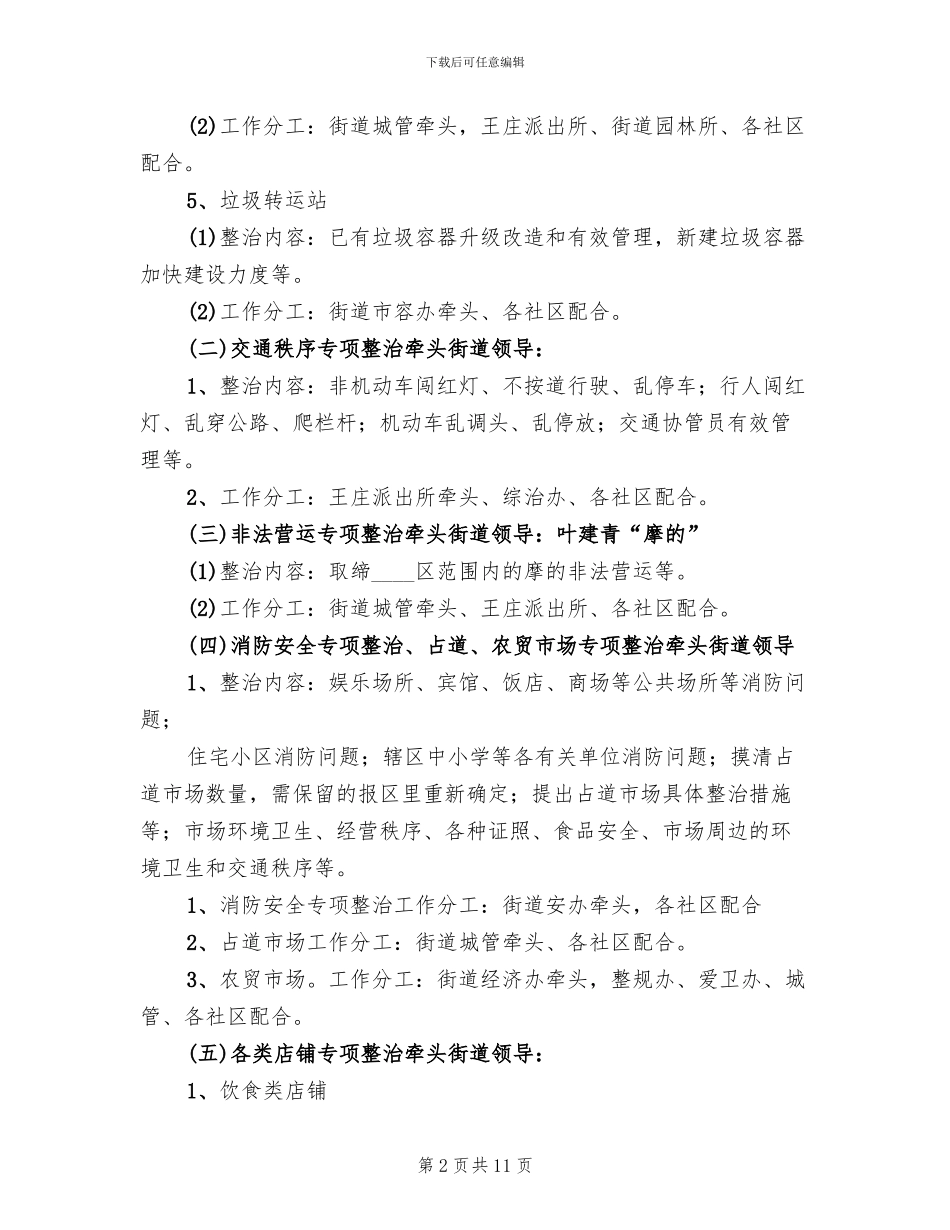创文明城区整治项目方案范文_第2页
