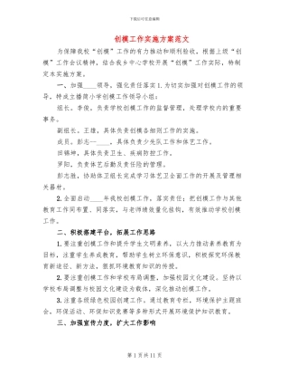 创模工作实施方案范文
