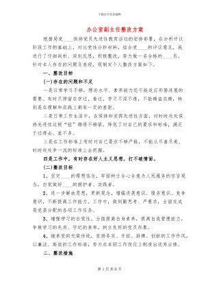 办公室副主任整改方案