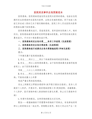 医院突发事件应急预案范本(2篇)