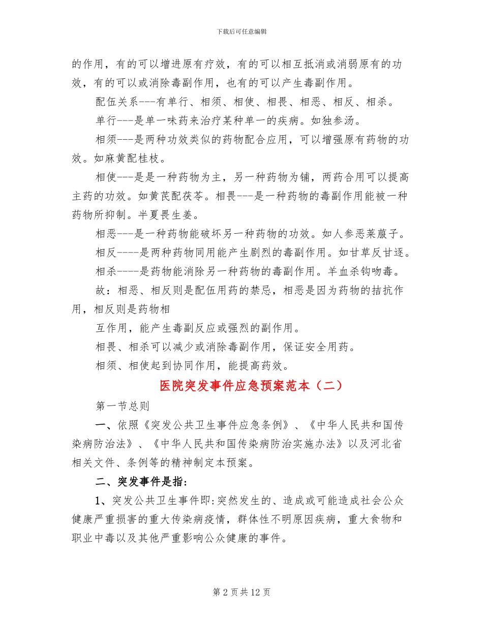 医院突发事件应急预案范本(5篇)_第2页