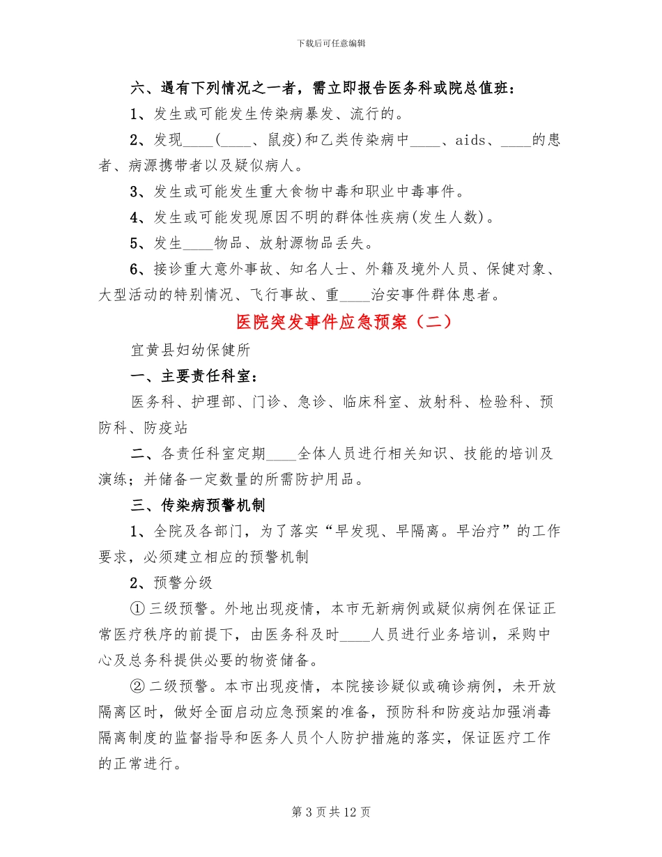 医院突发事件应急预案(5篇)_第3页
