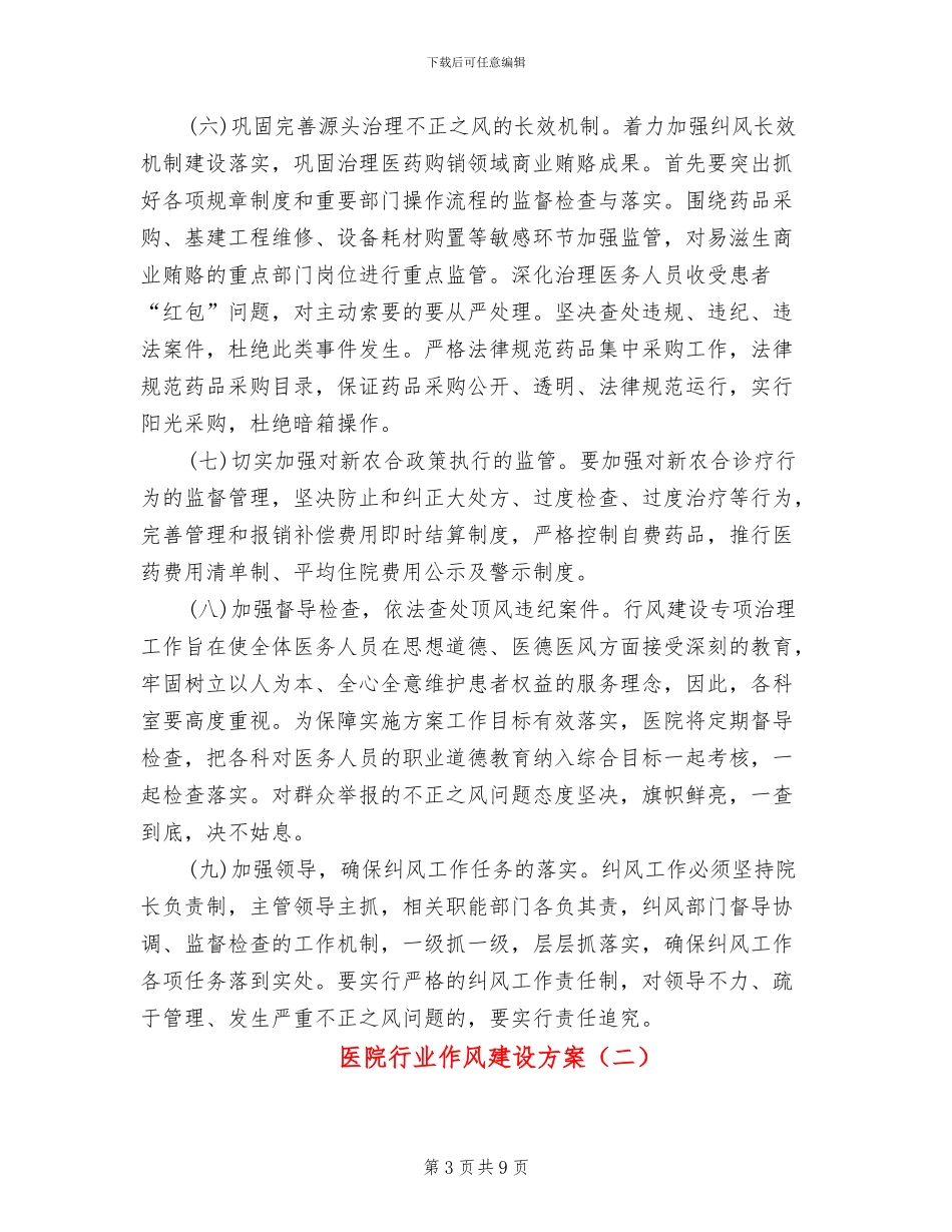 医院行业作风建设方案_第3页