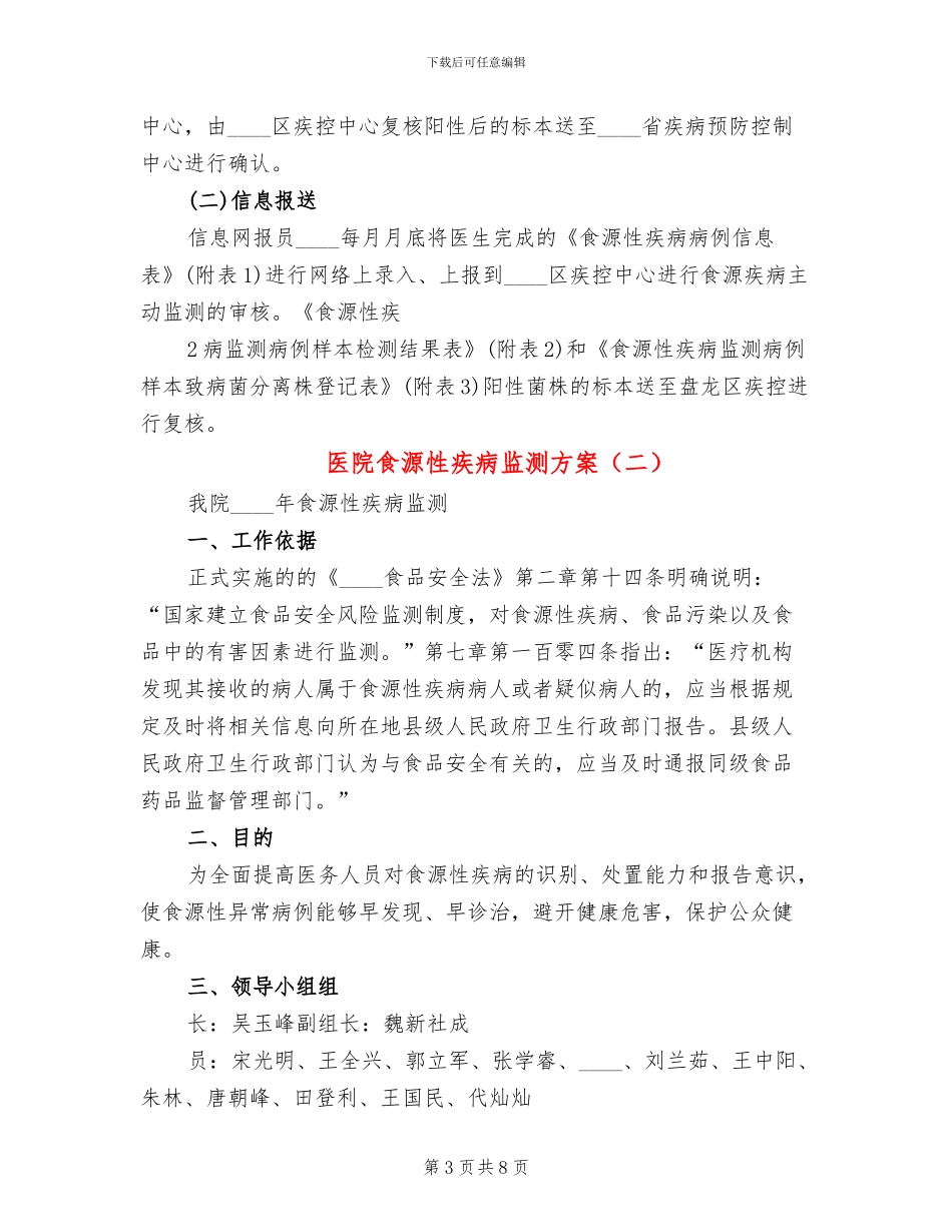 医院食源性疾病监测方案_第3页