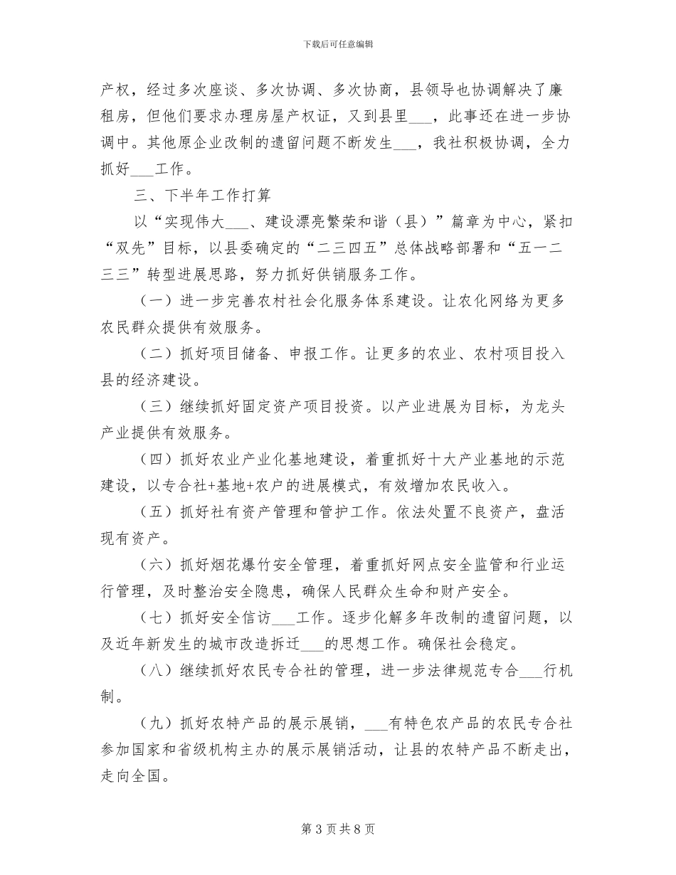 县供销联合社2024年上年工作总结_第3页