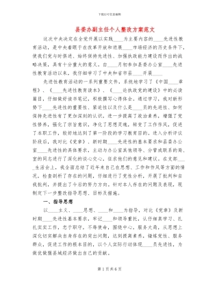 县委办副主任个人整改方案范文(2篇)