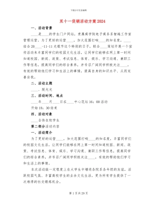 双十一促销活动方案2024(13篇)