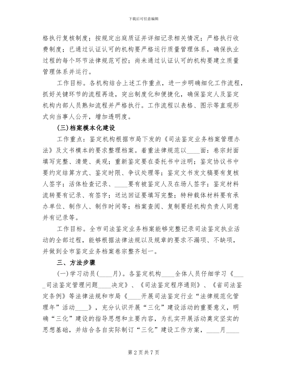 司法鉴定建设活动方案范文_第2页