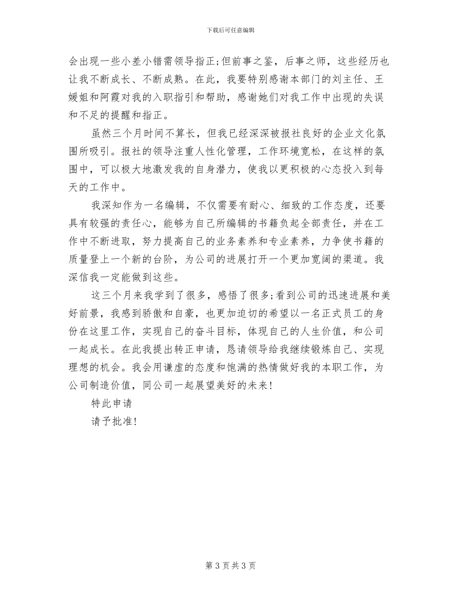 员工试用期三个月工作总结2024年_第3页