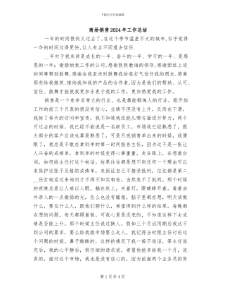 商场销售2024年工作总结