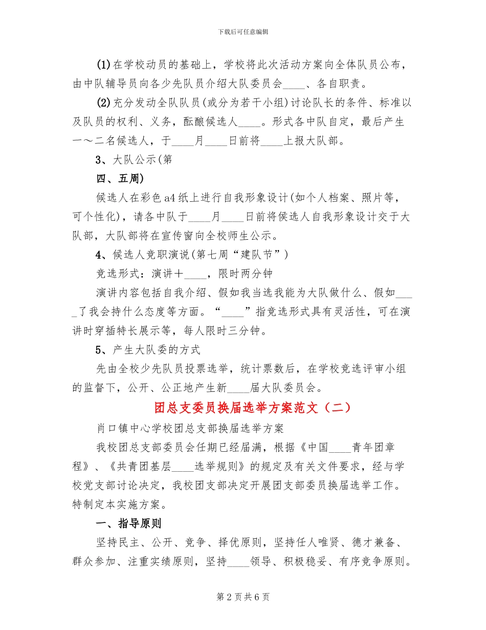 团总支委员换届选举方案范文_第2页