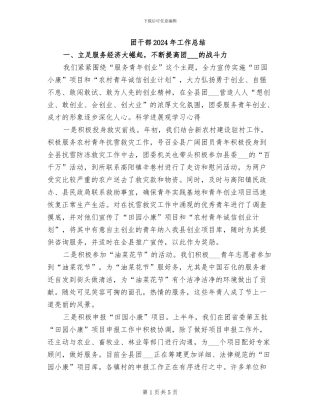 团干部2024年工作总结