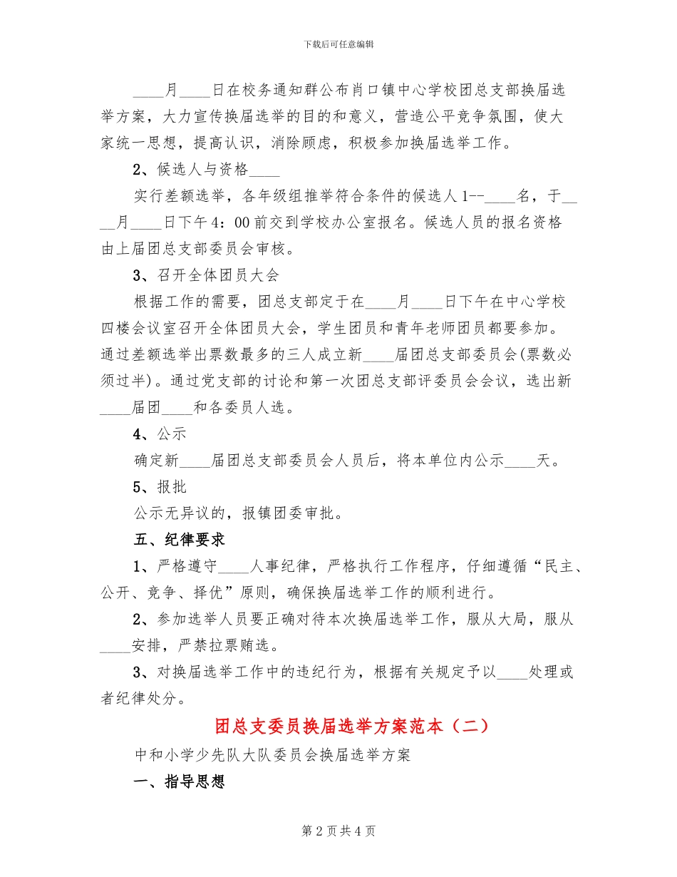团总支委员换届选举方案范本_第2页