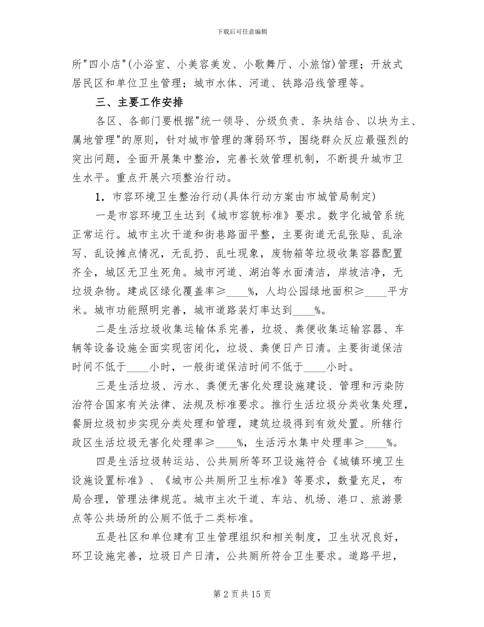 国家卫生城市复审迎检工作方案_第2页