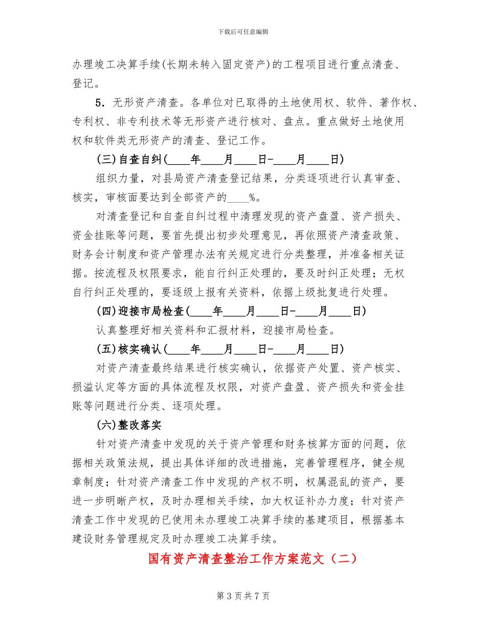 国有资产清查整治工作方案范文_第3页